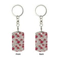 thumbnail image 1 of Uemuo Rose Flowers Pattern Rectangular Metal Keychain - Durable, Stylish, and Personalized Key Ring for Men and Women,Engraved Keychain,Gift Slim Sturdy Keychain, 1 of 7