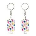 thumbnail image 1 of Uemuo Rose Flowers Pattern Rectangular Metal Keychain - Durable, Stylish, and Personalized Key Ring for Men and Women,Engraved Keychain,Gift Slim Sturdy Keychain, 1 of 7