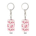 thumbnail image 1 of Uemuo Rose Flowers Pattern Rectangular Metal Keychain - Durable, Stylish, and Personalized Key Ring for Men and Women,Engraved Keychain,Gift Slim Sturdy Keychain, 1 of 7