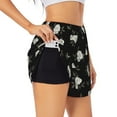 thumbnail image 1 of Uemuo Rose Flowers Pattern Women's Athletic Shorts High Waisted Running Shorts with Liner Pockets Gym Elastic Workout Shorts-XX-Large, 1 of 9
