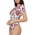 thumbnail image 1 of Uemuo Rose Flowers Pattern Women's One Piece Short Sleeve Swimsuit Rash Guard Surfing Modest Quick-drying Swimsuit Beach Essentials-XX-Large, 1 of 9
