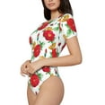 thumbnail image 1 of Uemuo Rose Flowers Pattern Women's One Piece Short Sleeve Swimsuit Rash Guard Surfing Modest Quick-drying Swimsuit Beach Essentials-XX-Large, 1 of 9