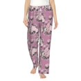 thumbnail image 1 of Uemuo Rose Flowers Pattern Women's Wide Leg Palazzo Lounge Pants with Pockets Light Weight Loose Comfy Casual Pajama Pants-Large, 1 of 9