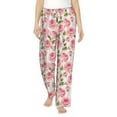 thumbnail image 1 of Uemuo Rose Flowers Pattern Women's Wide Leg Palazzo Lounge Pants with Pockets Light Weight Loose Comfy Casual Pajama Pants-X-Large, 1 of 9
