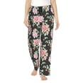thumbnail image 1 of Uemuo Rose Flowers Pattern Women's Wide Leg Palazzo Lounge Pants with Pockets Light Weight Loose Comfy Casual Pajama Pants-XX-Large, 1 of 9