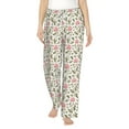 thumbnail image 1 of Uemuo Rose Flowers Pattern Women's Wide Leg Palazzo Lounge Pants with Pockets Light Weight Loose Comfy Casual Pajama Pants-XX-Large, 1 of 9