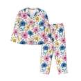 thumbnail image 1 of Uemuo Rose Flowers Pattern Womens Pajama Sets,PJ Set for Women,Pajamas for Women Logo,Long Sleeve Pajama Set for Women,Soft Long Sleeve Top With Pants-X-Large, 1 of 9