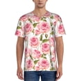 thumbnail image 1 of Uemuo Rose Flowers Print Mens Polo Shirts Baseball T-shirt Performance Short Sleeve Golf Shirt Moisture Wicking Athletic Casual Collared T-Shirt-Large, 1 of 7