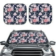 thumbnail image 1 of Uemuo Rose Flowers Printed 2 PCS Car Windshield Sun Shade, Auto Sun Heat and UV Rays Blocker, Foldable Automotive Front Window Sunshade Protector, 1 of 7