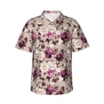 thumbnail image 1 of Uemuo Rose Flowers Printed Regular Fit Short Sleeve Casual Hawaiian Shirt for Men,Aloha shirt,Tropical shirt,Floral print shirt,Vacation Beach shirt-, 1 of 9