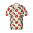 thumbnail image 1 of Uemuo Rose Flowers Printed Regular Fit Short Sleeve Casual Hawaiian Shirt for Men,Aloha shirt,Tropical shirt,Floral print shirt,Vacation Beach shirt-Small, 1 of 9