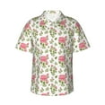 thumbnail image 1 of Uemuo Rose Flowers Printed Regular Fit Short Sleeve Casual Hawaiian Shirt for Men,Aloha shirt,Tropical shirt,Floral print shirt,Vacation Beach shirt-XX-Large, 1 of 8