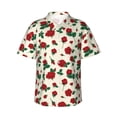 thumbnail image 1 of Uemuo Rose Flowers Printed Regular Fit Short Sleeve Casual Hawaiian Shirt for Men,Aloha shirt,Tropical shirt,Floral print shirt,Vacation Beach shirt-, 1 of 9