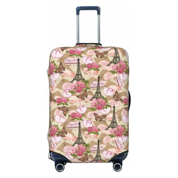 Uemuo Rose Flowers Printed Washable Luggage Cover - Fashion Suitcase Protector Fits 18-32 Inch Luggage -Large