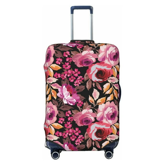 Uemuo Rose Flowers Printed Washable Luggage Cover - Fashion Suitcase Protector Fits 18-32 Inch Luggage -Medium