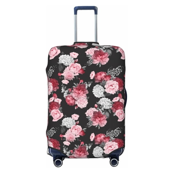 Uemuo Rose Flowers Printed Washable Luggage Cover - Fashion Suitcase Protector Fits 18-32 Inch Luggage -Small