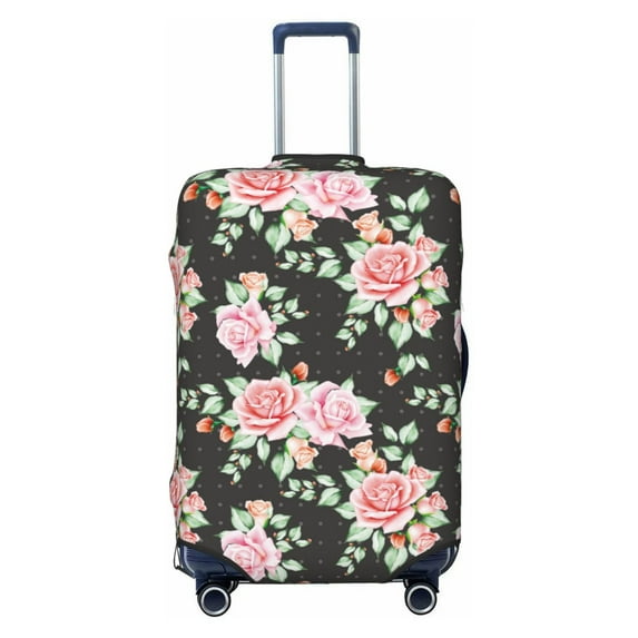 Uemuo Rose Flowers Printed Washable Luggage Cover - Fashion Suitcase Protector Fits 18-32 Inch Luggage -