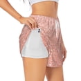 thumbnail image 1 of Uemuo Rose Gold Glitter Pattern Women's Athletic Shorts High Waisted Running Shorts with Liner Pockets Gym Elastic Workout Shorts-Large, 1 of 9