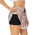 thumbnail image 1 of Uemuo Rose Gold Glitter Splatter Pattern Women's Athletic Shorts High Waisted Running Shorts with Liner Pockets Gym Elastic Workout Shorts-Medium, 1 of 9