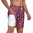 thumbnail image 1 of Uemuo Rose Leopard Print Pattern Mens Swim Trunks Quick Dry Board Shorts with Mesh Lining, Stretch Beach Shorts Quick Dry No-Chafing Board Shorts-3X-Large, 1 of 9