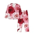 thumbnail image 1 of Uemuo Rose Pattern Womens Pajama Sets,PJ Set for Women,Pajamas for Women Logo,Long Sleeve Pajama Set for Women,Soft Long Sleeve Top With Pants-XX-Large, 1 of 9