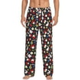 thumbnail image 1 of Uemuo Rose Rabbit Pattern Men's Wide Leg Palazzo Lounge Pants with Pockets Light Weight Loose Comfy Casual Pajama Pants-X-Large, 1 of 9