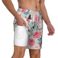 thumbnail image 1 of Uemuo Roses and Butterflies Pattern Mens Swim Trunks Quick Dry Board Shorts with Mesh Lining, Stretch Beach Shorts Quick Dry No-Chafing Board Shorts-Large, 1 of 9