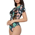 thumbnail image 1 of Uemuo Rottweiler Pattern Women's One Piece Short Sleeve Swimsuit Rash Guard Surfing Modest Quick-drying Swimsuit Beach Essentials-Large, 1 of 9