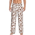 thumbnail image 1 of Uemuo Rugby Style Pattern Men's Wide Leg Palazzo Lounge Pants with Pockets Light Weight Loose Comfy Casual Pajama Pants-Large, 1 of 9