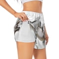 thumbnail image 1 of Uemuo Running White Horses Pattern Women's Athletic Shorts High Waisted Running Shorts with Liner Pockets Gym Elastic Workout Shorts-Medium, 1 of 9