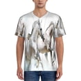 thumbnail image 1 of Uemuo Running White Horses Print Mens Polo Shirts Baseball T-shirt Performance Short Sleeve Golf Shirt Moisture Wicking Athletic Casual Collared T-Shirt-4X-Large, 1 of 7