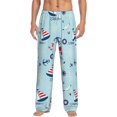 thumbnail image 1 of Uemuo Sailboats Anchors Pattern Men's Wide Leg Palazzo Lounge Pants with Pockets Light Weight Loose Comfy Casual Pajama Pants-XX-Large, 1 of 9