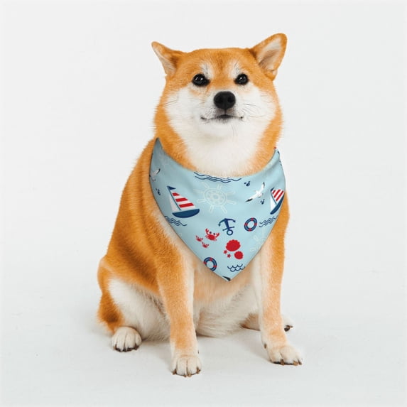 Uemuo Sailboats Anchors Summer Dog Bandanas,Cat Pet scarf,Soft Cotton Puppy Cat Scarfs Washable,Pets Gift-Medium