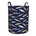thumbnail image 1 of Uemuo Sardine Pattern Circular Laundry Hamper Basket with handles,Collapsible laundry basket,Large capacity laundry hamper,Laundry Organizer-, 1 of 8