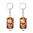 thumbnail image 1 of Uemuo Satanic Skull Pattern Rectangular Metal Keychain - Durable, Stylish, and Personalized Key Ring for Men and Women,Engraved Keychain,Gift Slim Sturdy Keychain, 1 of 7