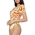 thumbnail image 1 of Uemuo Scandinavian Alphabet2 Pattern Women's One Piece Short Sleeve Swimsuit Rash Guard Surfing Modest Quick-drying Swimsuit Beach Essentials-Medium, 1 of 9