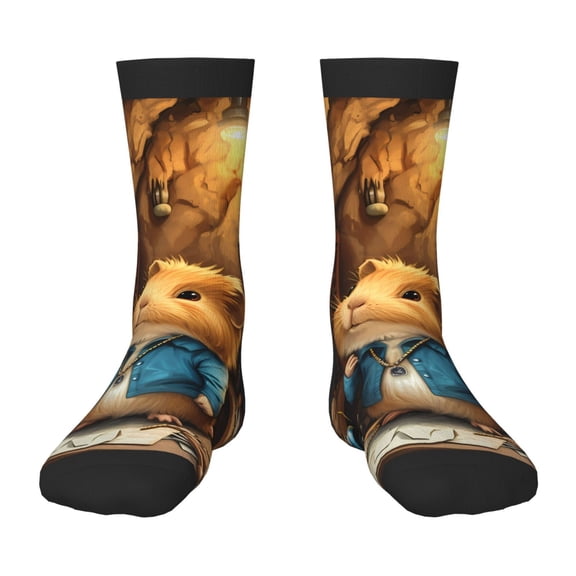 Uemuo Scientist Guinea Pig Printed Kids Boys Socks Seamless Crew Socks Crazy Funny Athletic Sport Socks for Children