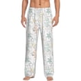 thumbnail image 1 of Uemuo Sea Animals Pattern Men's Wide Leg Palazzo Lounge Pants with Pockets Light Weight Loose Comfy Casual Pajama Pants-Small, 1 of 9