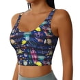 thumbnail image 1 of Uemuo Sea Inhabitans and Herb Pattern Women's Sports Bra - High Impact Support, Breathable, and Comfortable Athletic Bra for Running, Yoga, and Workouts, 1 of 9