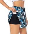 thumbnail image 1 of Uemuo Sea Turtle Life Pattern Women's Athletic Shorts High Waisted Running Shorts with Liner Pockets Gym Elastic Workout Shorts-XX-Large, 1 of 9