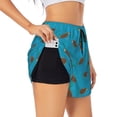 thumbnail image 1 of Uemuo Sea Turtle Pattern Women's Athletic Shorts High Waisted Running Shorts with Liner Pockets Gym Elastic Workout Shorts-XX-Large, 1 of 9