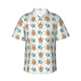 thumbnail image 1 of Uemuo Sea Turtle Printed Regular Fit Short Sleeve Casual Hawaiian Shirt for Men,Aloha shirt,Tropical shirt,Floral print shirt,Vacation Beach shirt-, 1 of 9