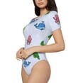 thumbnail image 1 of Uemuo Sea Turtle Whale Pattern Women's One Piece Short Sleeve Swimsuit Rash Guard Surfing Modest Quick-drying Swimsuit Beach Essentials-Small, 1 of 9