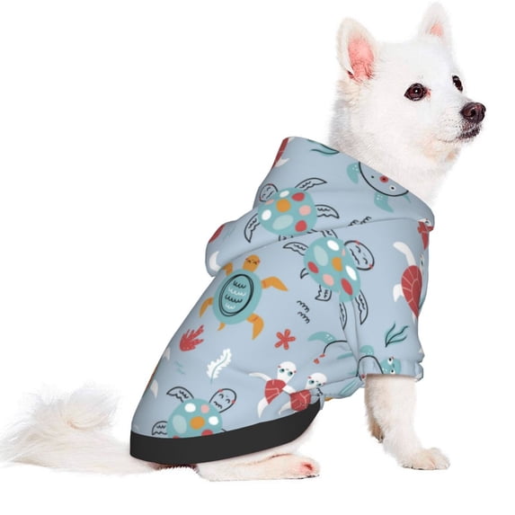 Uemuo Sea Turtle for Winter Dog Hoodie Sweatshirts with Pockets Warm Dog Clothes for Small Dogs Chihuahua-XX-Large