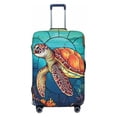 thumbnail image 1 of Uemuo Sea Turtle in Coral Printed Washable Luggage Cover - Fashion Suitcase Protector Fits 18-32 Inch Luggage -, 1 of 9