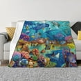 thumbnail image 1 of Uemuo Sea World Printed Throw Blanket for Couch, Fluffy Fuzzy Blankets for Bed, Sofa, Cozy Flannel Faux Fur Blanket-80"x60", 1 of 6