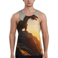 thumbnail image 1 of Uemuo Seaside Sunset Cool Dragon Pattern Men's Muscle Shirts Sleeveless Dry Fit Gym Workout Tank Top Lightweight Sports Tank Top Beach Tank Top, Loose-fit Sleeveless Shirt-Medium, 1 of 7