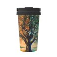 thumbnail image 1 of Uemuo Seasonal Tree Reflection Print Carry Insulated Coffee Mug, Travel Mug with Hidden Handle, Insulated Coffee Flask, Leak-proof Travel Mug Insulated Mug for Office, 1 of 8