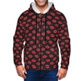 thumbnail image 1 of Uemuo Sexy Red Lips Kiss for Men's Fashion Full-zip Hoodies & Sweatshirts with Kangaroo Pocket, Zip-up Hooded Sweatshirt, Moisture Wicking & Breathable-Large, 1 of 5