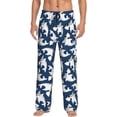 thumbnail image 1 of Uemuo Shark Pattern Men's Wide Leg Palazzo Lounge Pants with Pockets Light Weight Loose Comfy Casual Pajama Pants-Large, 1 of 9